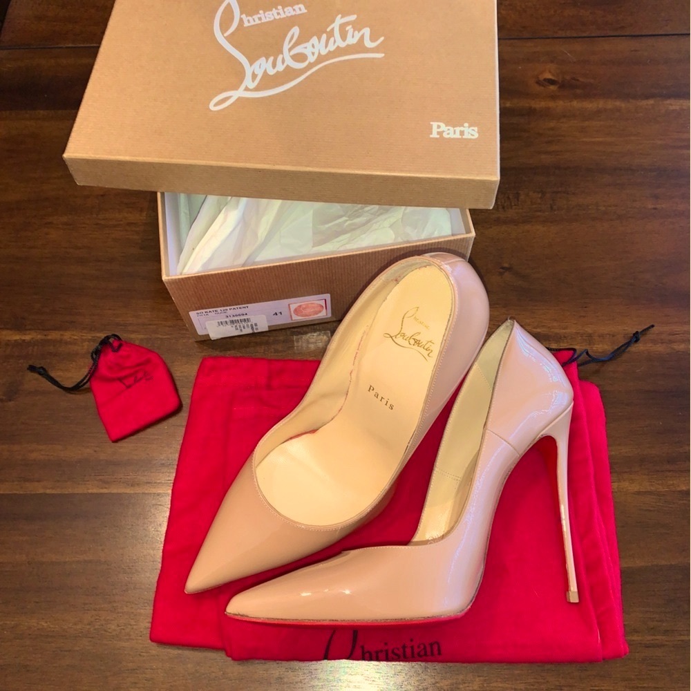 Used in Great Condition Christian Louboutin‘s So Kate Patent Nude Size 41 - Picture 2 of 14